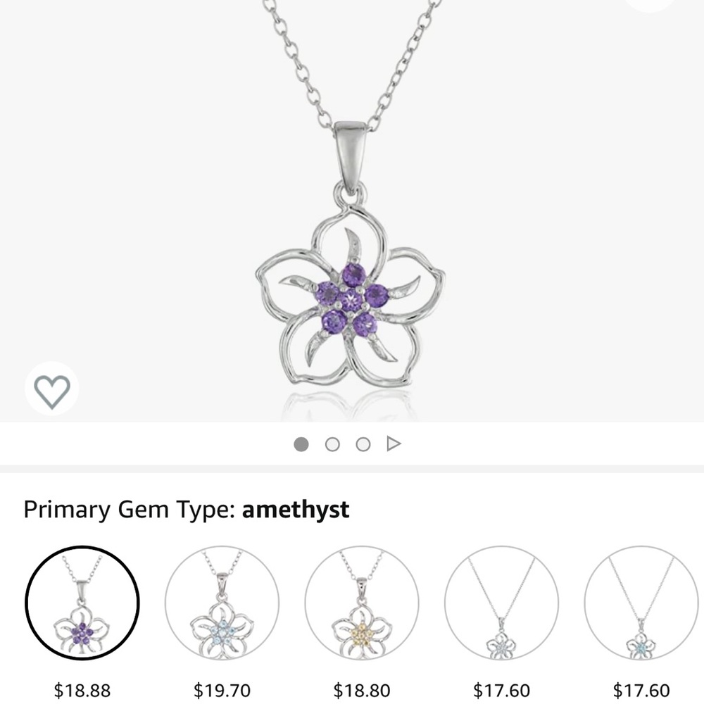 Sterling Silver Flower Necklace